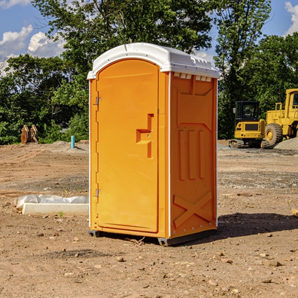 how often are the porta potties cleaned and serviced during a rental period in Symerton